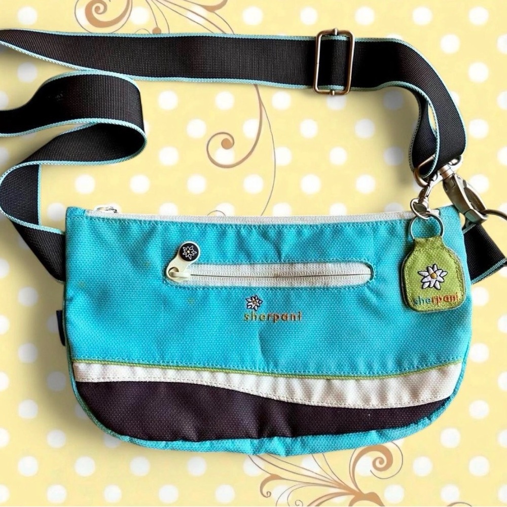 Sherpani blue and green bag 📬